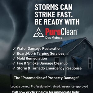 Storm preparation services offered by PuroClean, including water damage restoration and emergency response for storms.