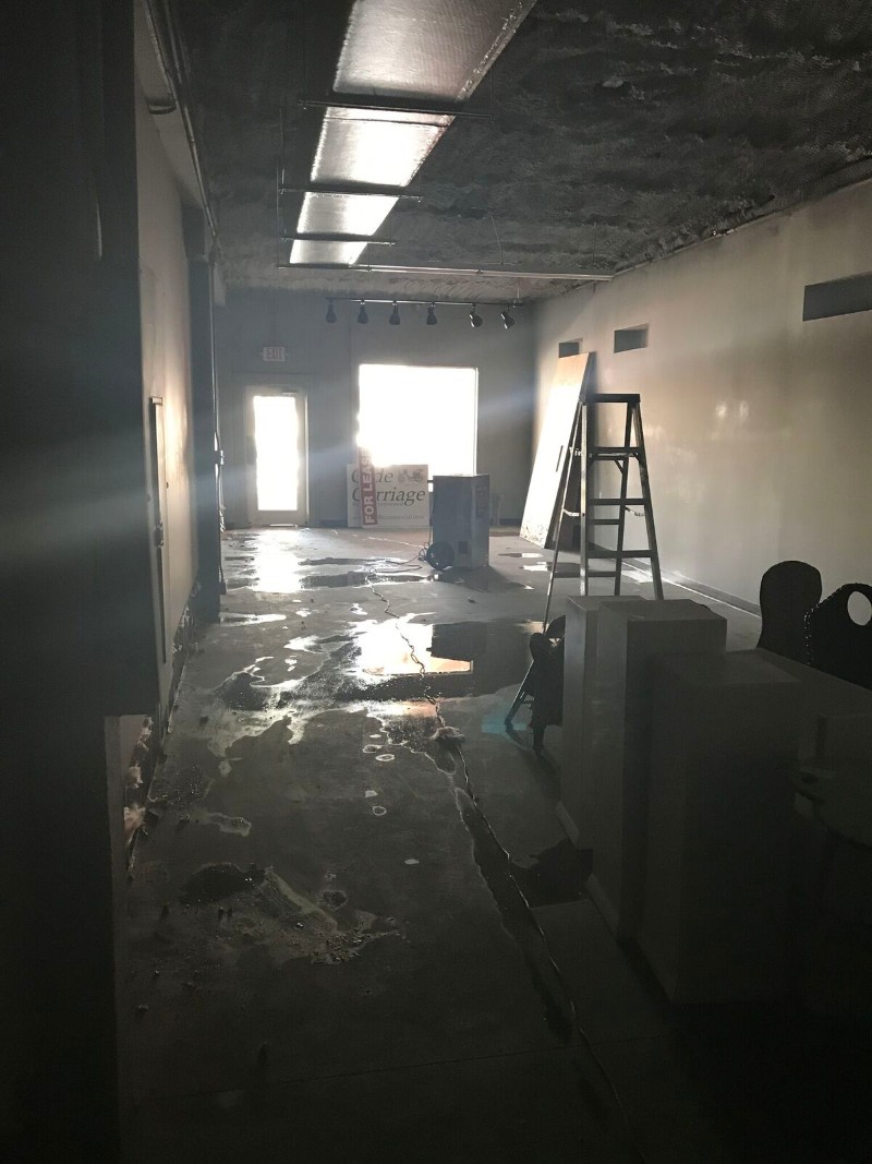 Dark corridor in basement