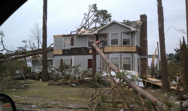 Home damaged by tree before reconstruction by PuroClean Disaster First Response Fayetteville NC