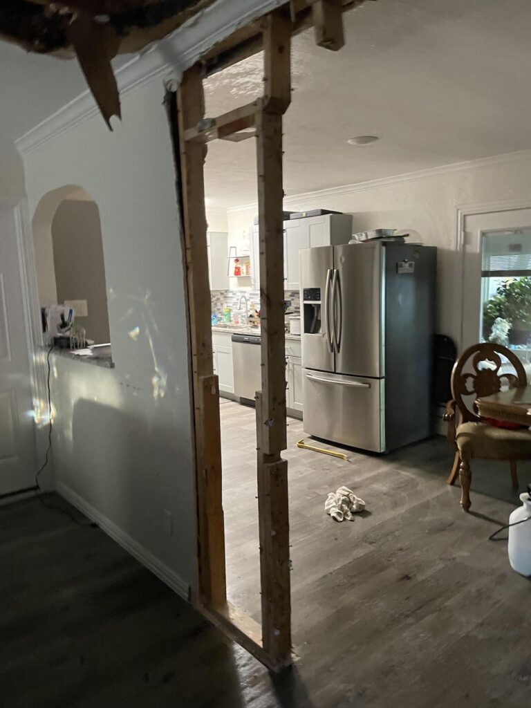 We are in the process of the water damage restoration.
