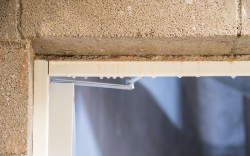 water leak coming in from the crack in a doorframe - Preventing Water Damage