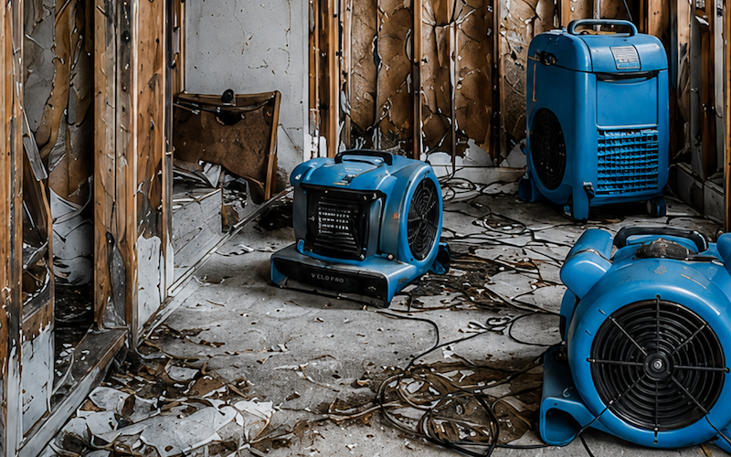 Evaluating water damage from firefighting efforts