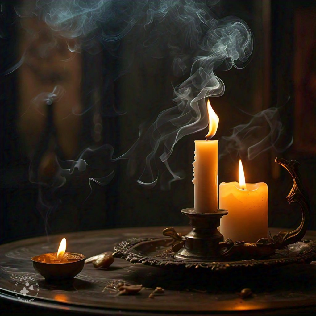 fire and smoke from candle