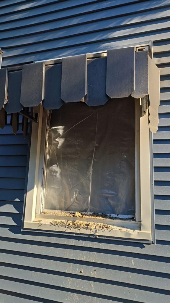 PuroClean Disaster Restoration experts repairing cabinets after kitchen fire in Columbus, Ohio: Fire damage restoration Columbus, Ohio