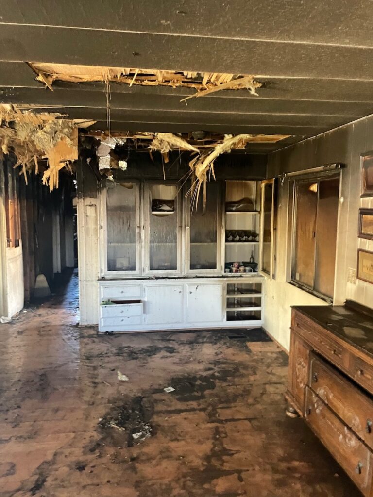 House after a fire.