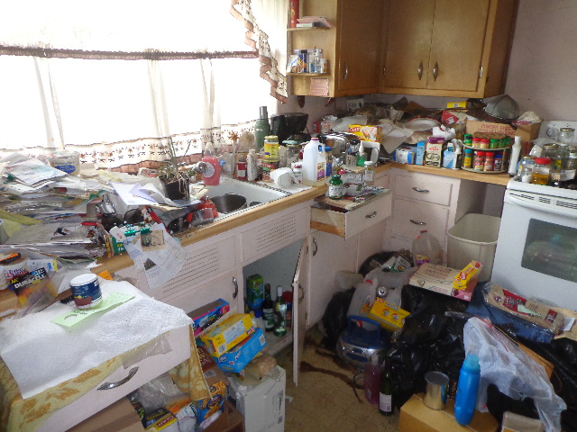 hoarded home in Menominee, Michigan 