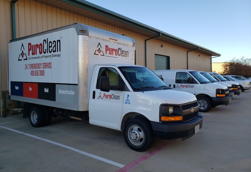PuroClean of Green Bay service vehicles ready for emergency fire damage restoration and property recovery services.