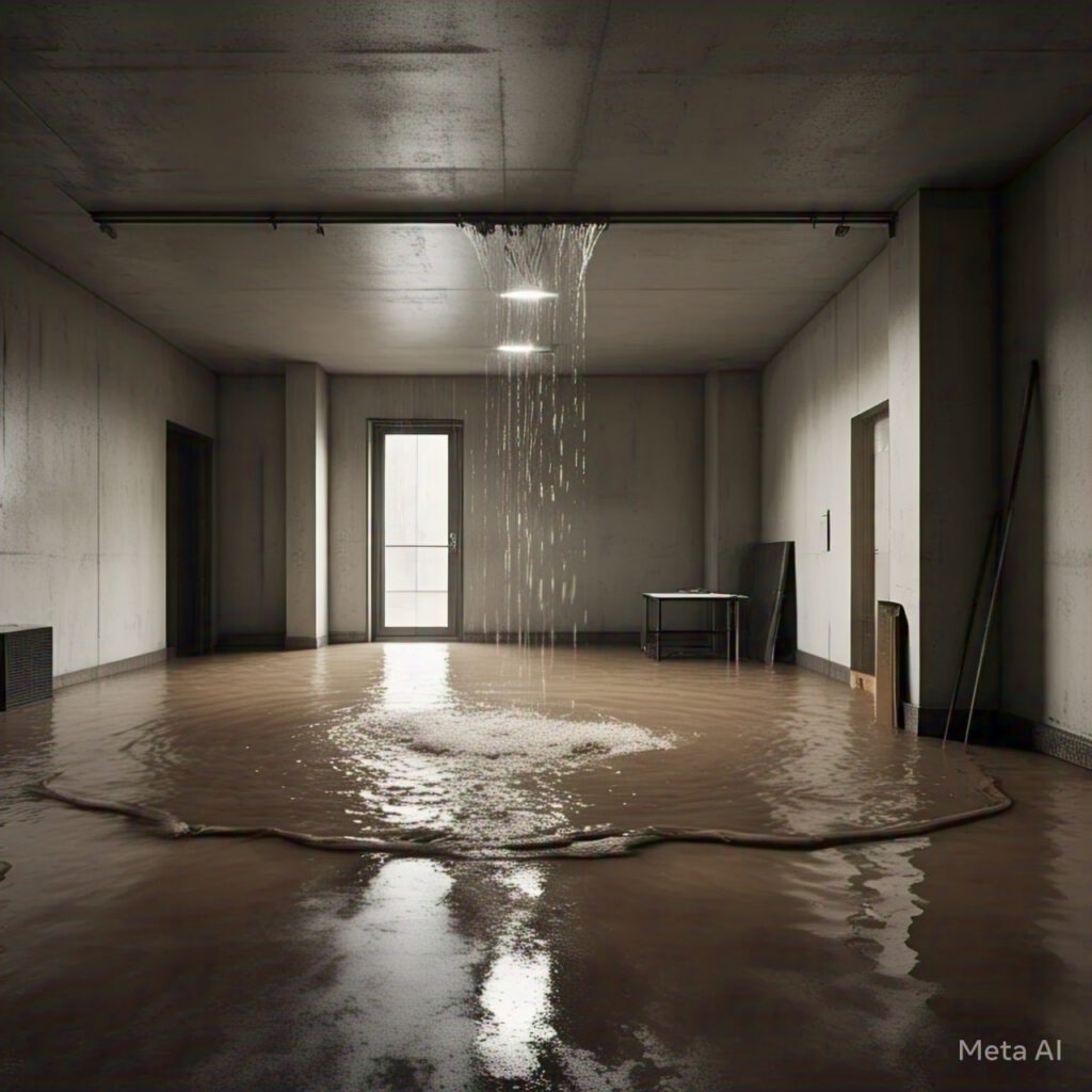Water damage flooding in the house