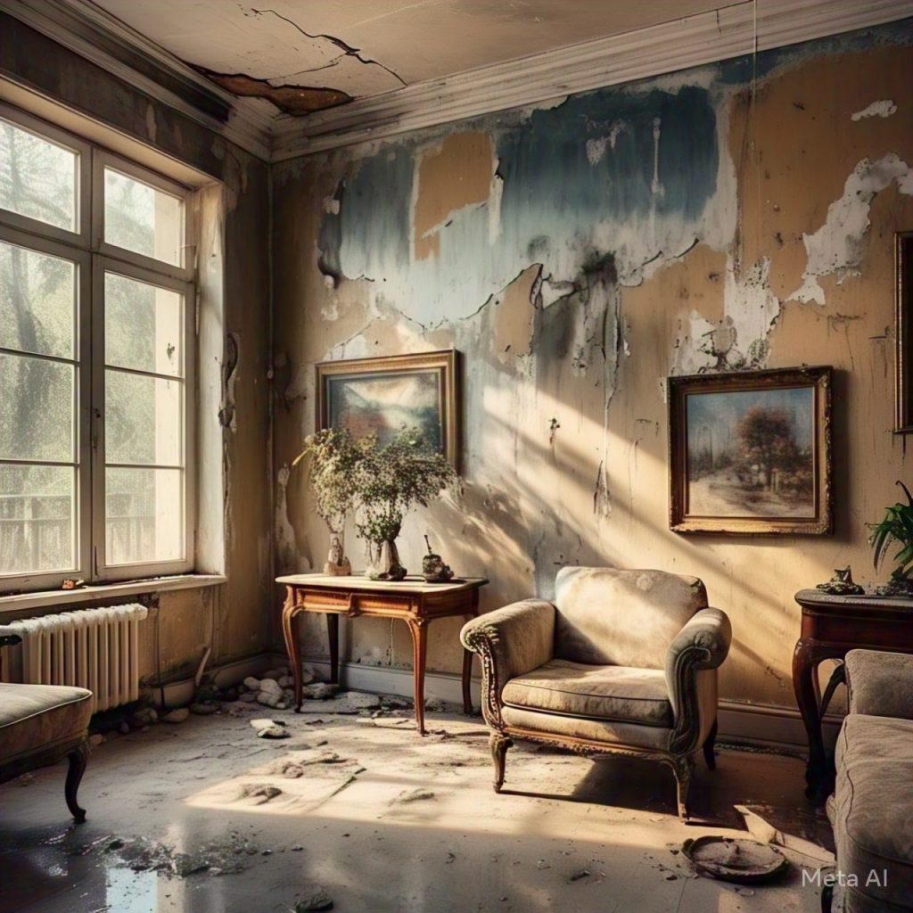wall printing water damage effect