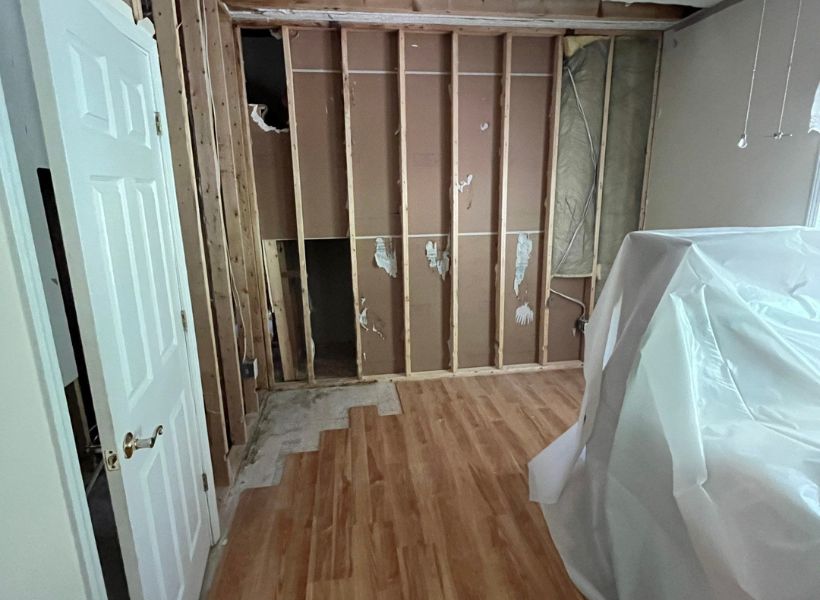 bedroom after water damage mitigation