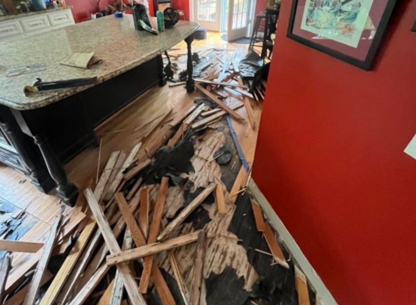 water damage demo