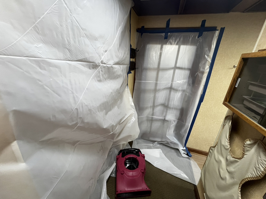 Water loss remediation in progress