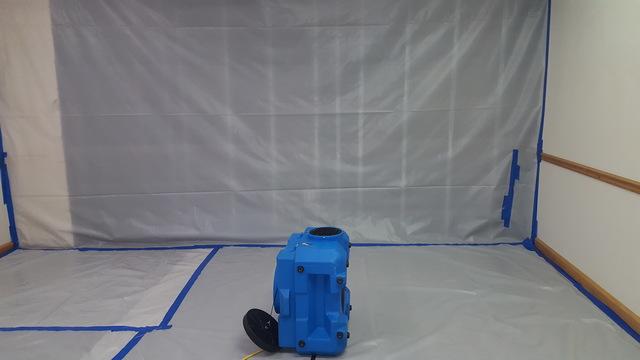 mold remediation containment setup plastic barriers residential home Georgia