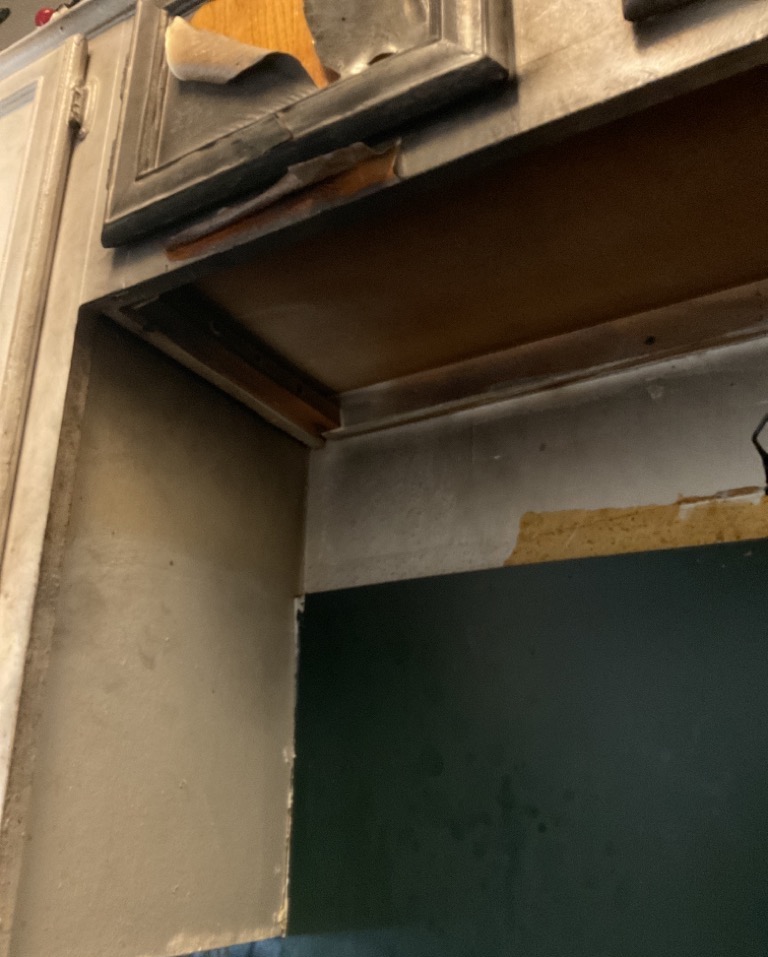 A kitchen in need of fire damage restoration in Houston home.