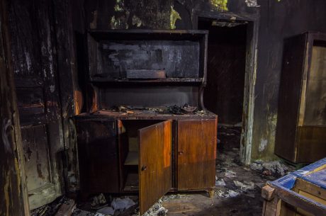 Home affected by fire damage