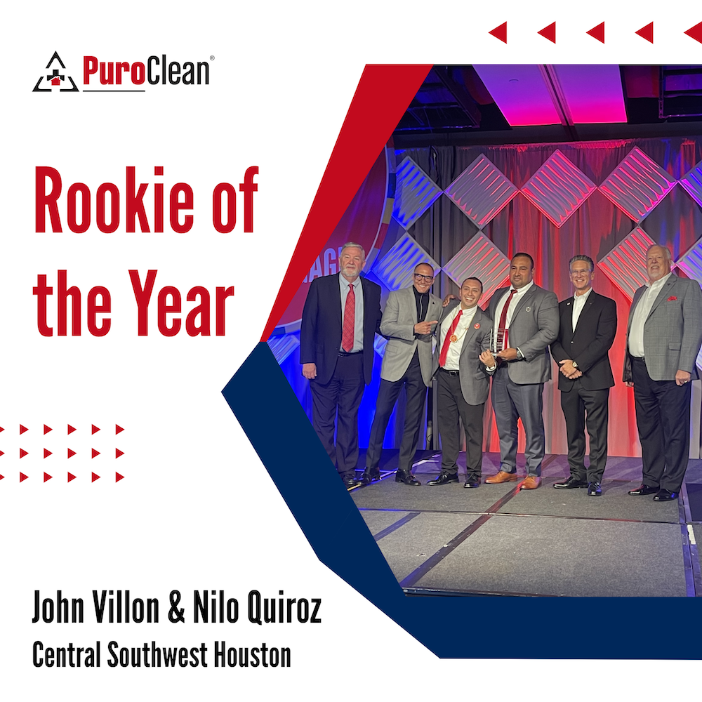 Rookie of the Year award at the 2023 PuroClean Awards