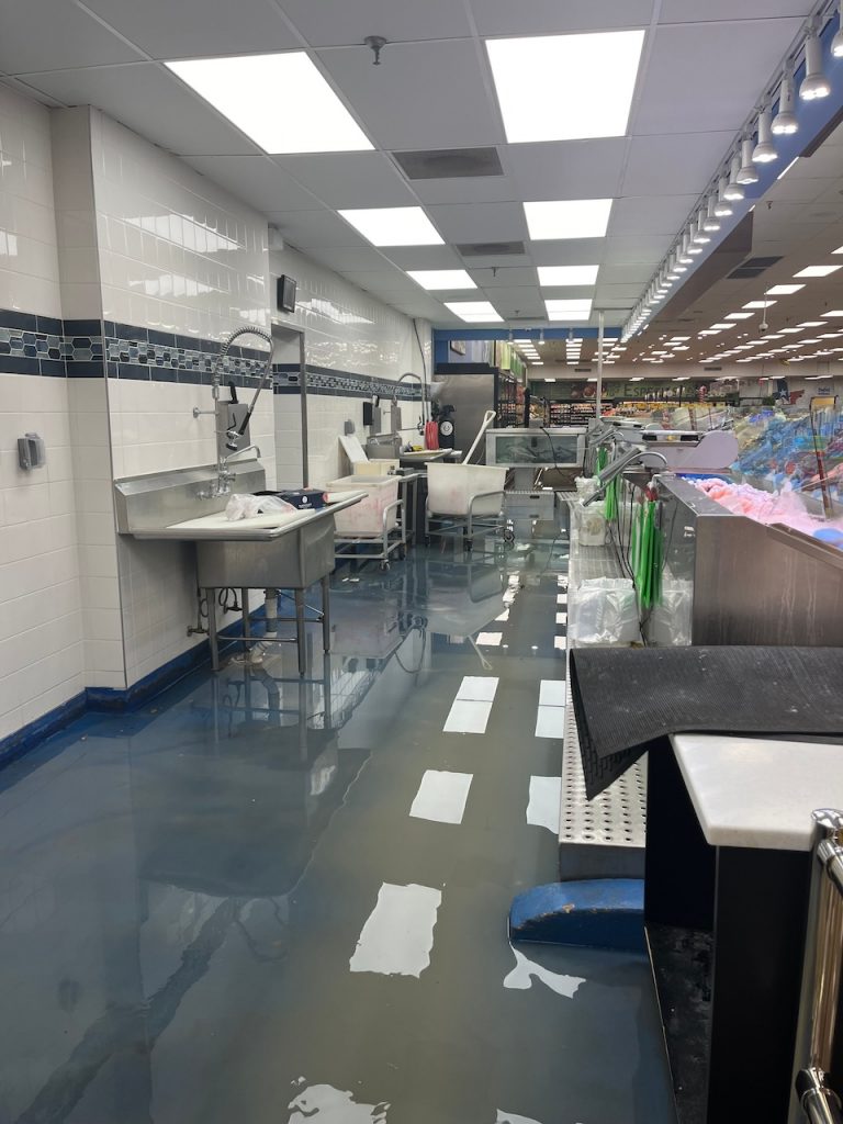 Commercial water damage restoration.