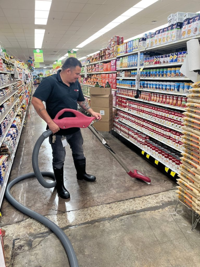 Our team performing commercial property damage restoration.