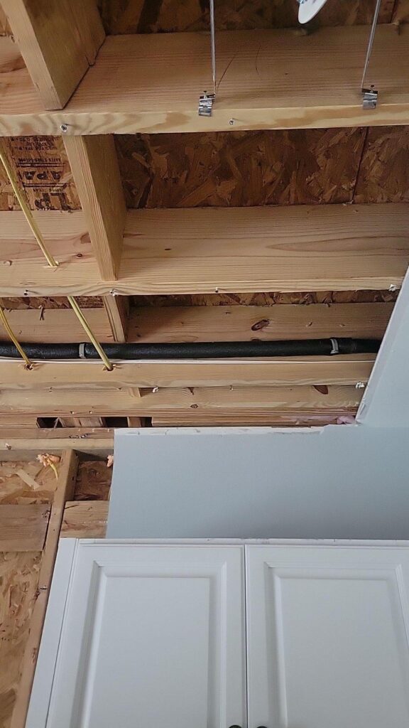 A portion of the drywall that was removed from the premises due to water tank damage