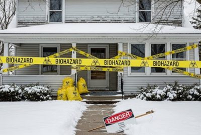 winter biohazard clean up