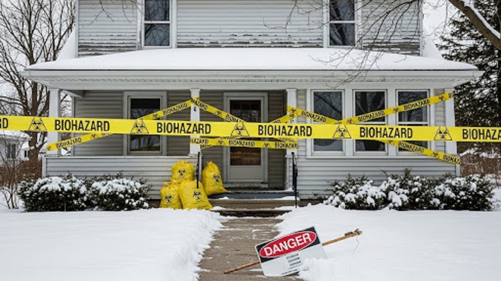 winter biohazard clean up
