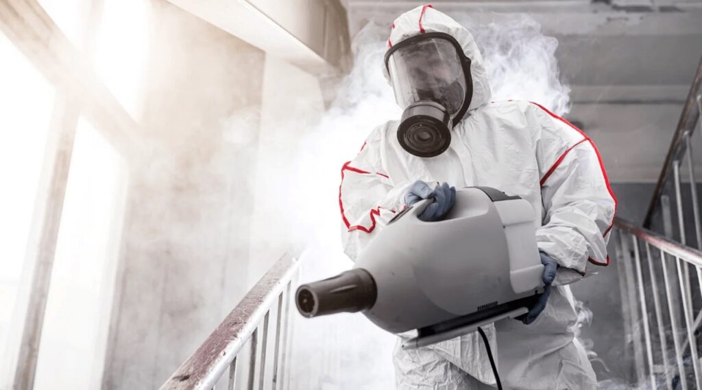 Using advanced technology to clen a biohazard job. Biohazard cleanup
