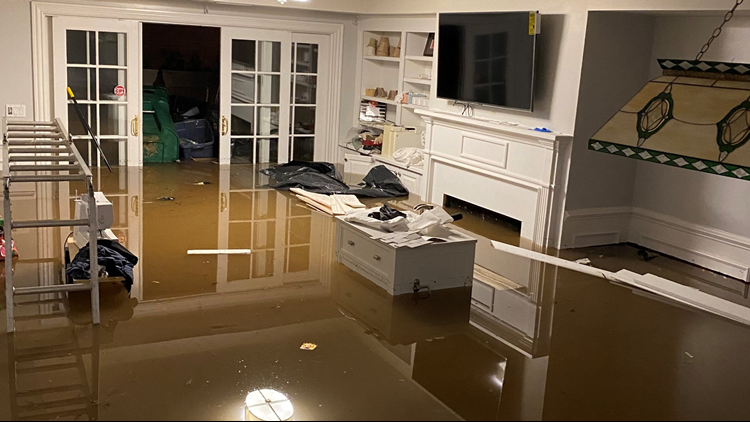 house flooded by rain in long island new york
