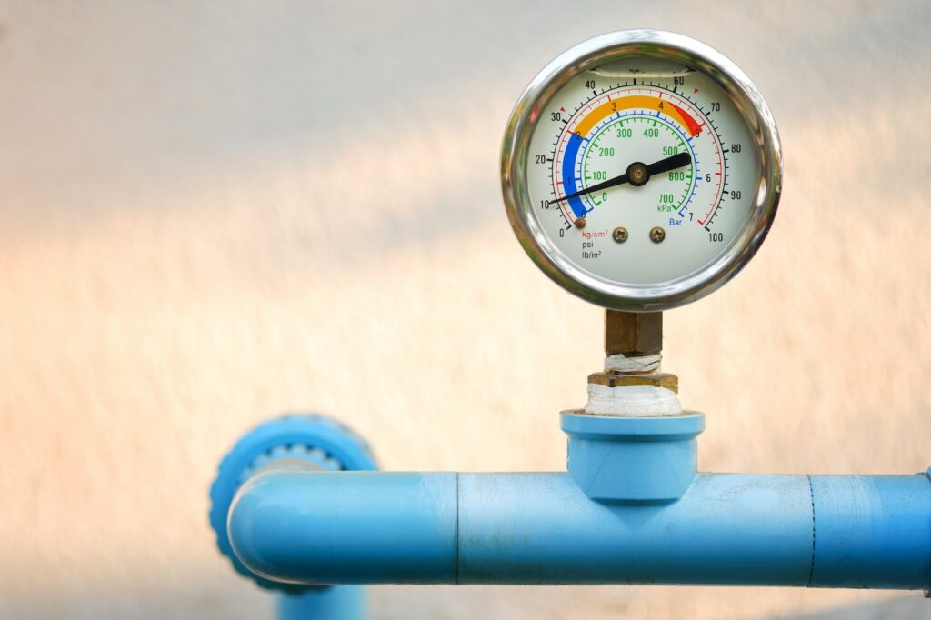 Decreased water preasure caused by an underground water leak