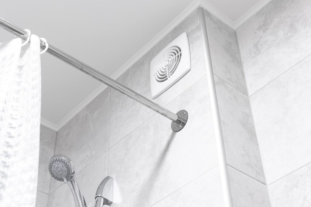 Bathroom ventilation fan in modern interior design apartment