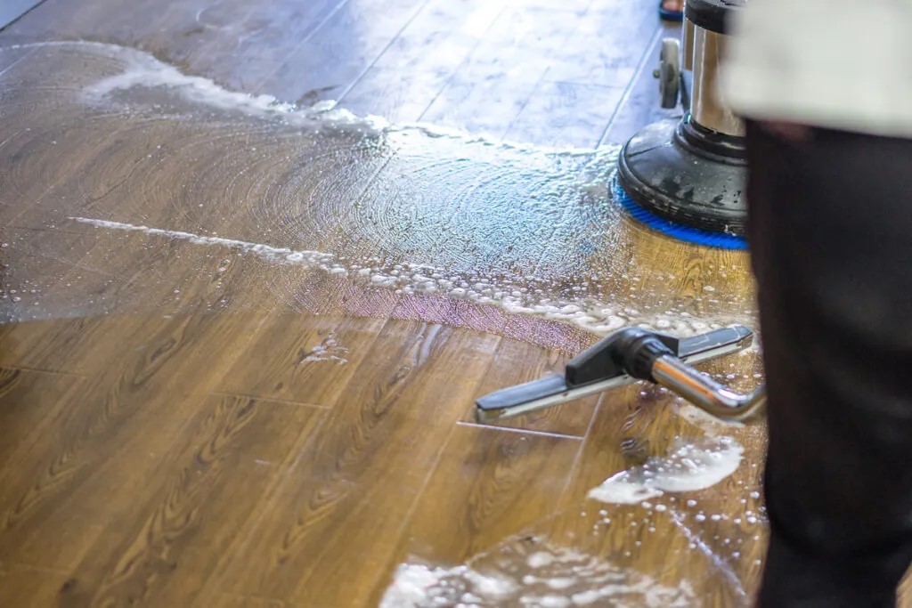 water being extracted from a basement floor