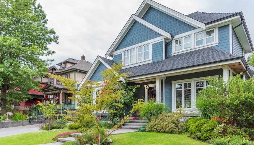 Landscaping in front of a long island home