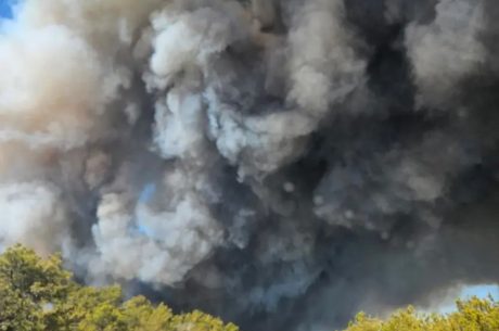 Wild fires spread across eastern long island sending smoke and soot across the state