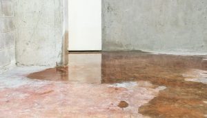 Water damage caused by an underground water leak