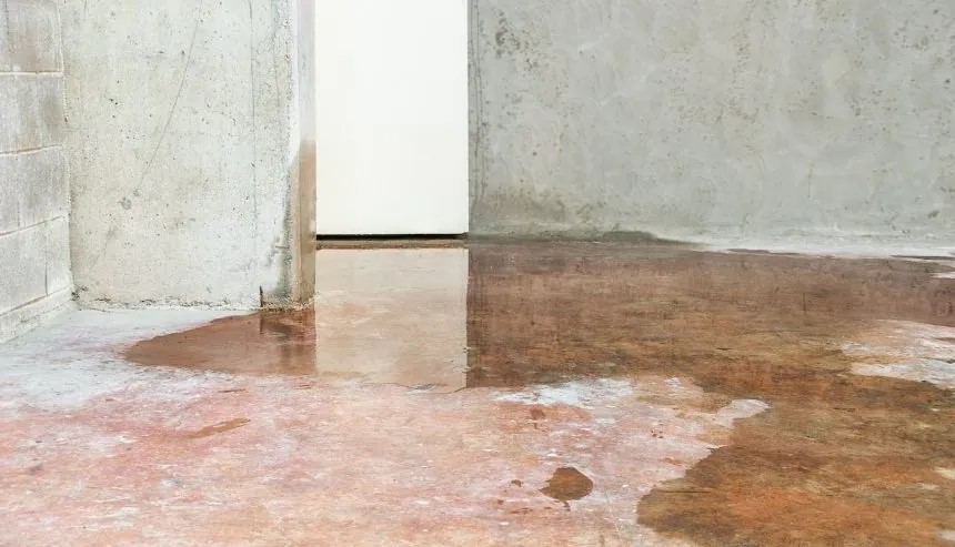 Water damage caused by an underground water leak