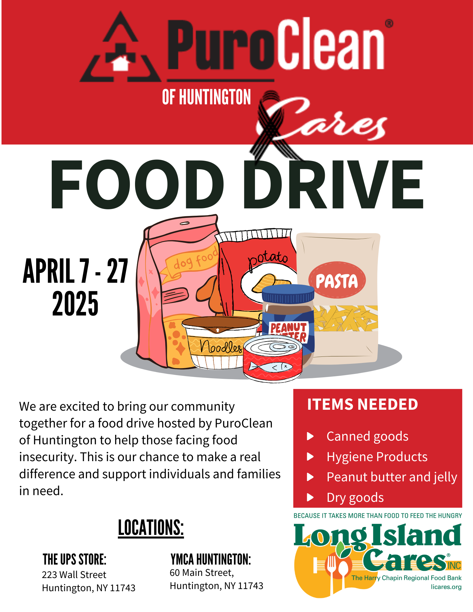 Purocleanfood drive to help those with food insecurities.