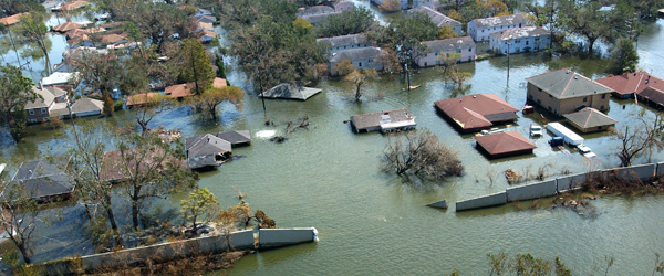 Flooded homes and roadways in long island new york