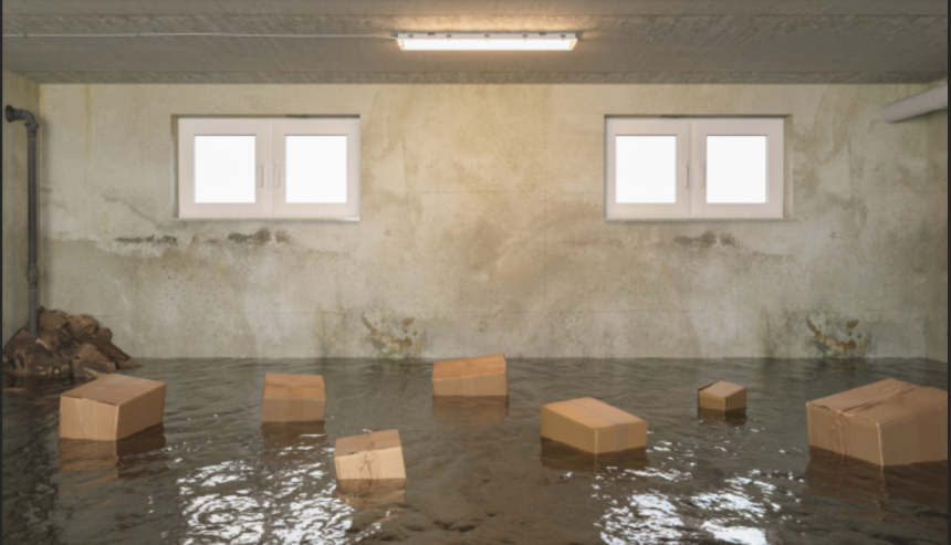 personal items floating in Flooded basement