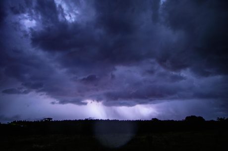storm sky over long island. causes flooding damage