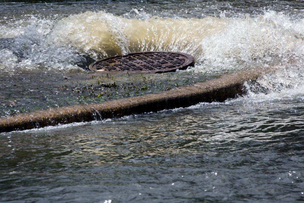 Flood rain coming up from sewer drain after heavy rains over long island. learn how to stay protected