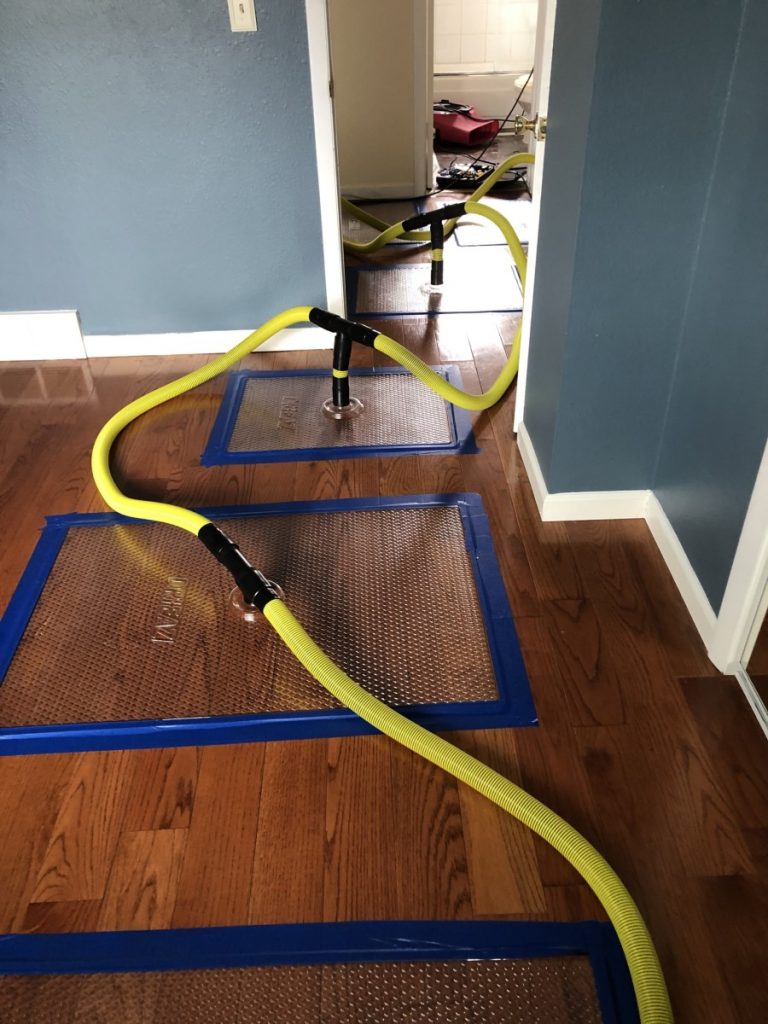 Hardwood Floors Drying Process - Water Damage restoration