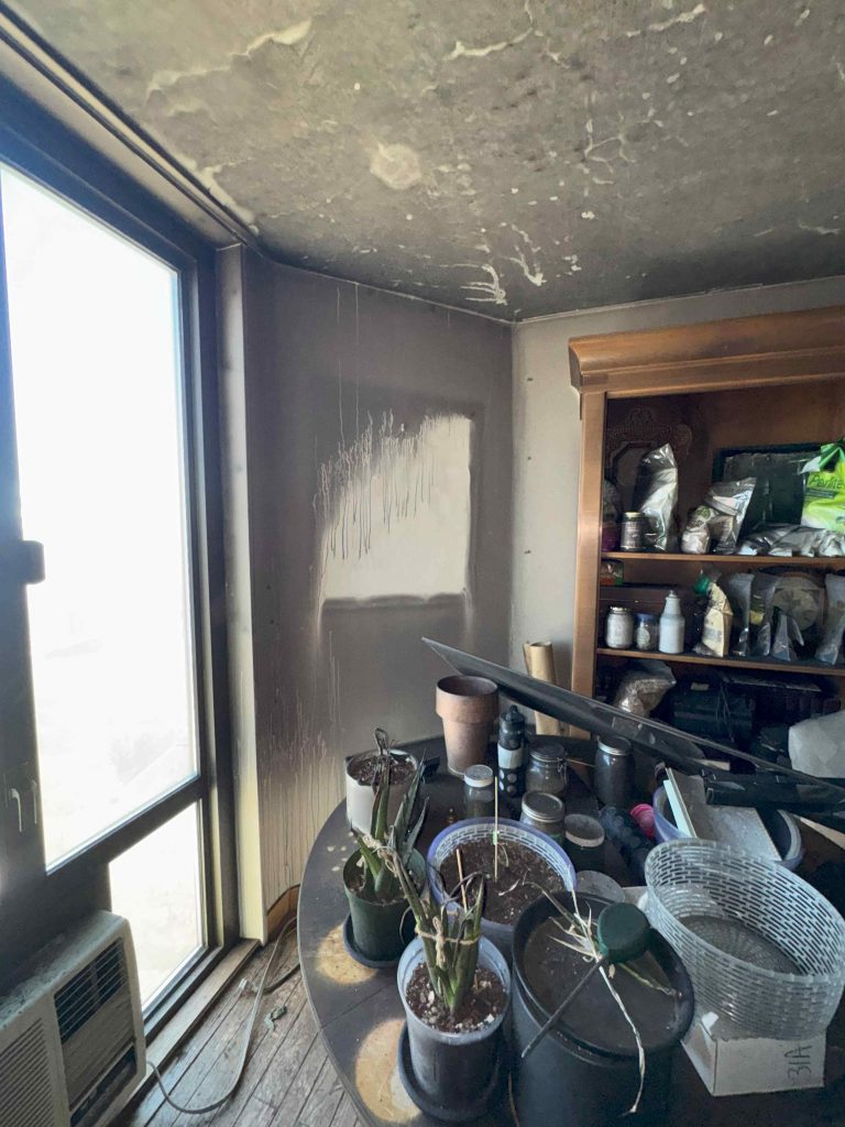 fire damage in an apartment on long island