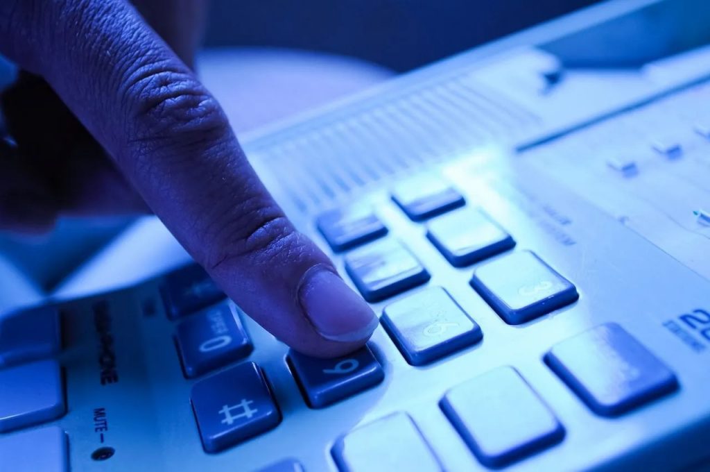 phone with finger dial for emergency services