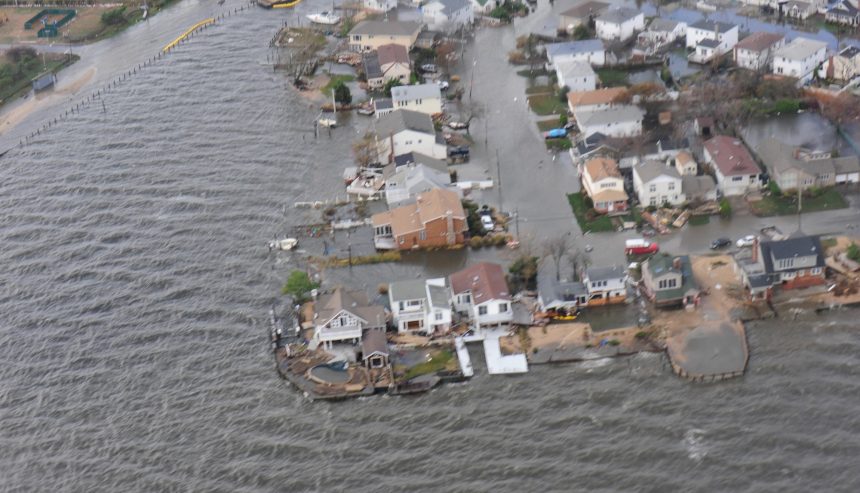 long island neighborhood flooded by hurricane waters