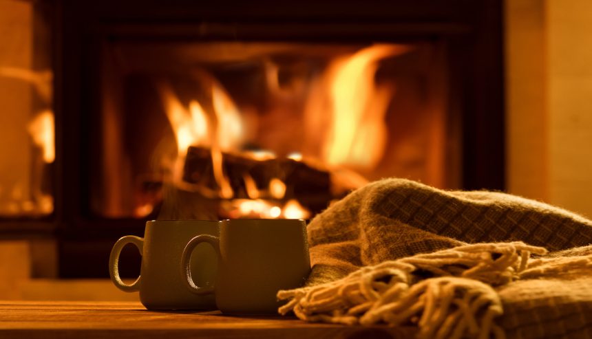 Fireplace that looks very cozy