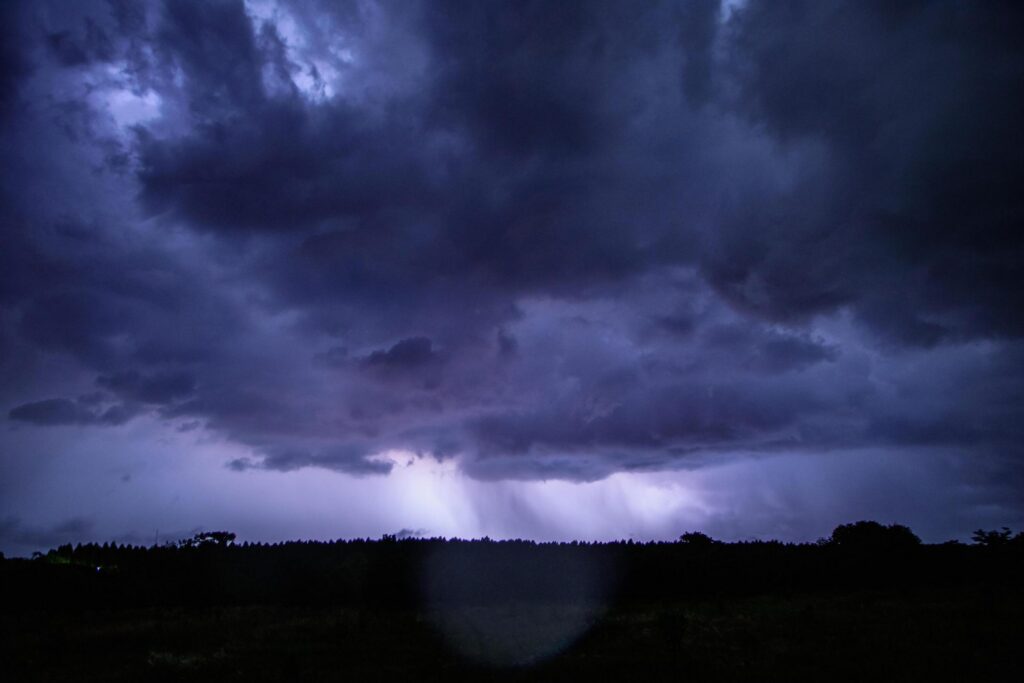 storm sky over long island. causes flooding damage