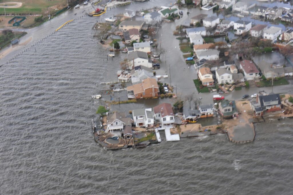 long island neighborhood flooded by hurricane waters