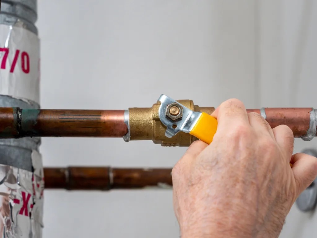 Water shut off after a pipe burst
