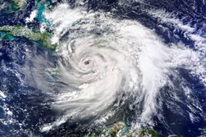 hurricane over earth