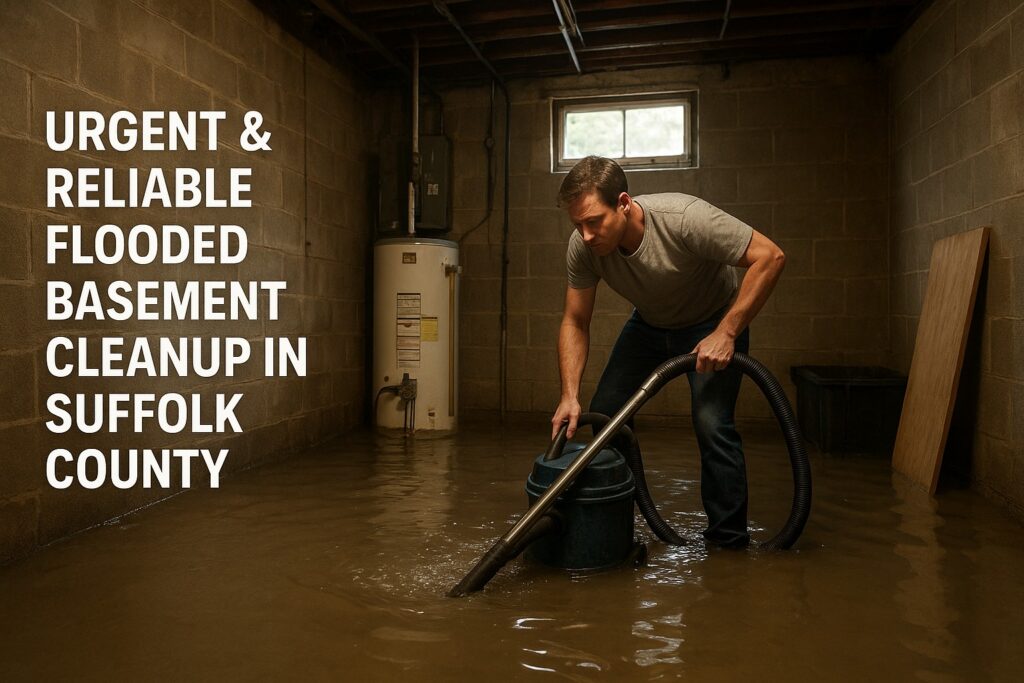 flooded basement cleanup in Suffolk County