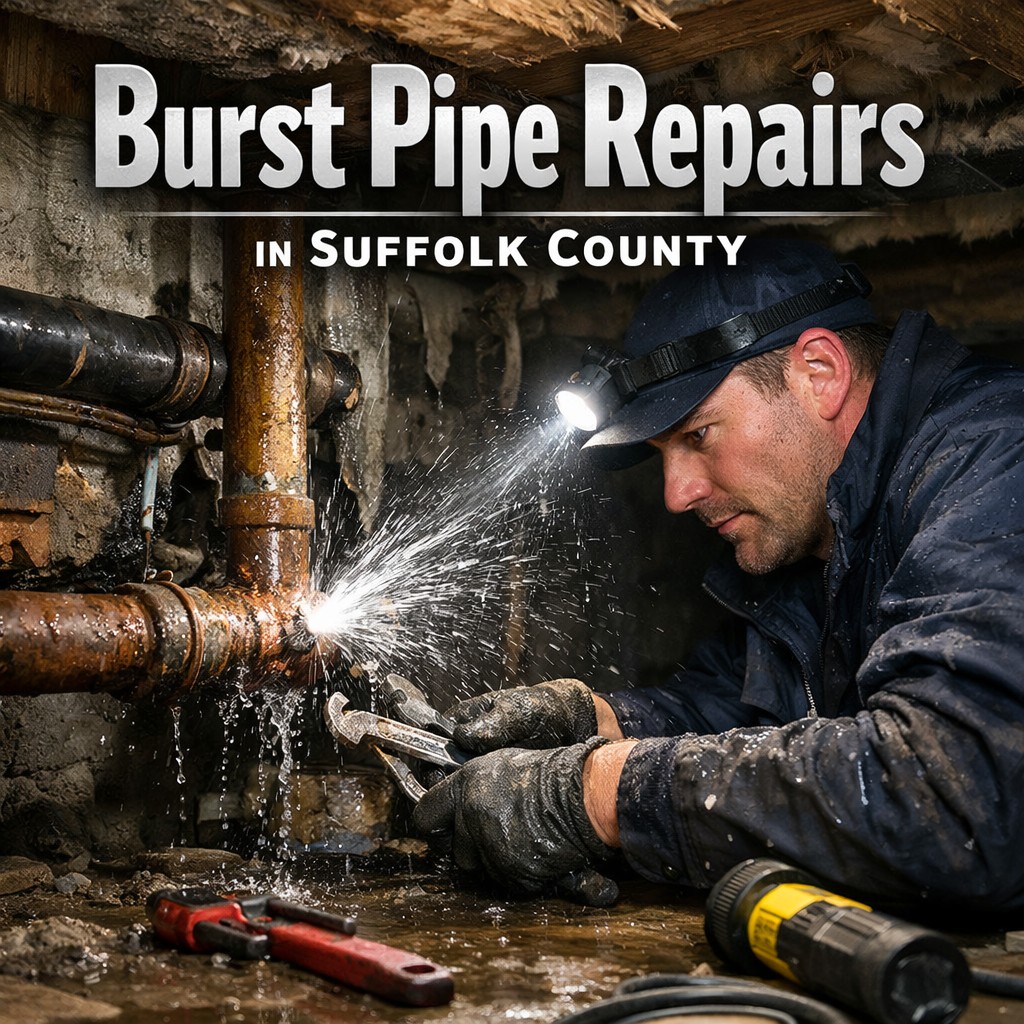 Burst pipe repairs in Suffolk County